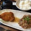アジフライと豚肉生姜焼盛り合わせ定食