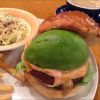 Indigo Burger with Half Avocado